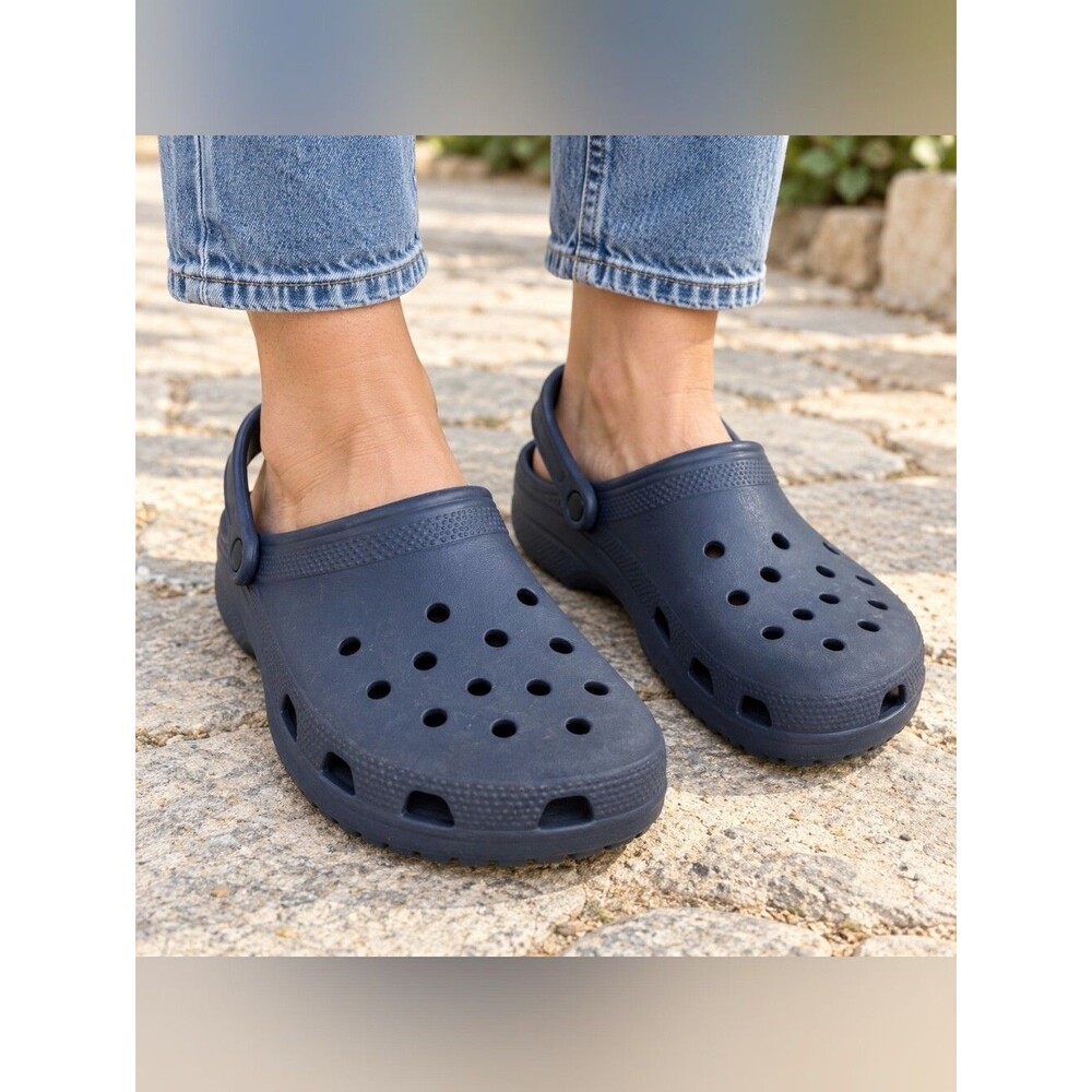 Classic Blue Crocs Size 8 Comfort Slip On Clogs Casual Minimalist